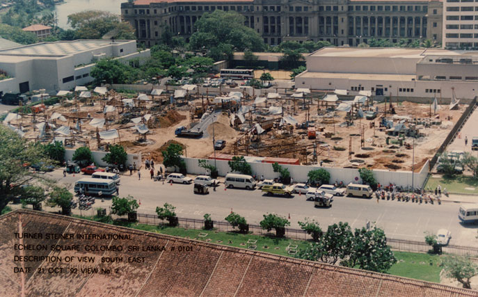 Echelon Square Colombo Sri Lanka 1992. Premium office space provider World trade center Colombo starting construction.
